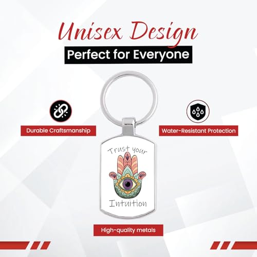 Image of Stylish Metal Keychains with Permanent Glossy Print - Inspirational Quotes & Spiritual Designs - Perfect Key chains for loved ones, Personal Use, Gifts & Return Gifts