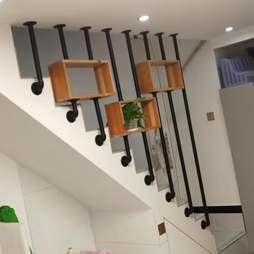 Rampe d'escalier en L anti-chute fixation plafond pour accès raides