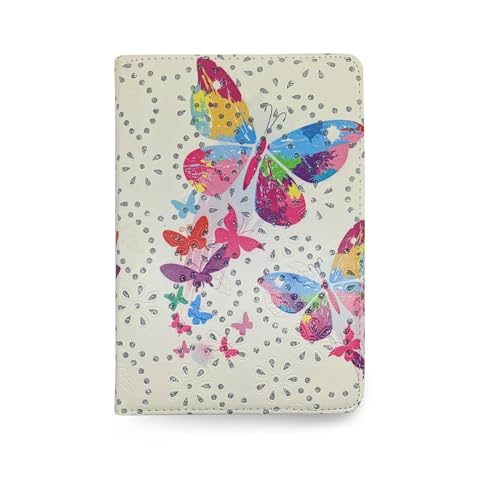 Étui Samsung Galaxy Tab S6 Lite rotatif 360 à motif papillon arc-en-ciel