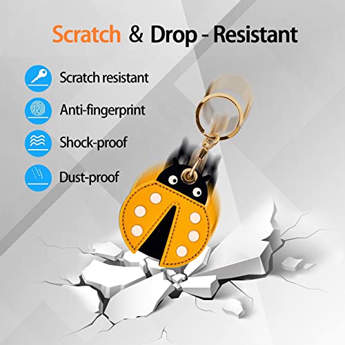 Image of Leather Keychain Case Holder Compatible with Apple AirTag, GPS Airtag Keychain Finder Tracker with Key Ring, Anti-Scratch Protective Air Tag Cover | Leather