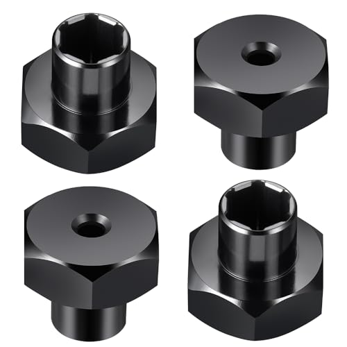 ZHRCFUN 4 Stück 5mm to 12mm (+10mm) Rad Hex Nabe Extender Adapter für WPL 1/10 D12 2wd 1/24 SCX24 RC Autos LKW Upgrade Teile