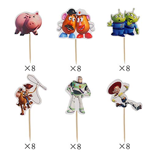 48Pcs Cake Toppers For Toy Story ,Kids Birthday Party Cake Decoration Supplies #TOP1
