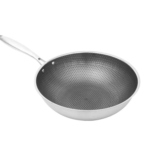 Wok de acero inoxidable con fondo plano 34 cm miniatura 1