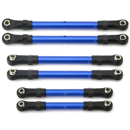RC Upgrade Accessories for Traxxas for Slash for Hoss for Rustler for Stampede 4x4 1/10 Metal Turnbuckles Pull Rod Link Rod Steering Rod Set RC Car Upgrade Parts(Blue)