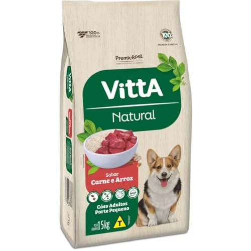 Ração Vitta Natural Adulto Racas Pequenas Carne - 15kg Premier Pet para Todas Pequeno Adulto - Sabor Carne