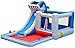 Castello Gonfiabile e Scivolo, Castello Gonfiabile dello Squalo e Scivolo, Scivolo Gonfiabile per Bambini Castello Cattivo Grande al Coperto (Blu 280 * 480 * 225 cm)