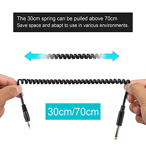 Cable de audio 3.5mm TRS a 6.35mm TS espiral miniatura 6