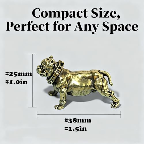 Estatua miniatura de Bulldog Francés en bronce macizo vintage miniatura 2