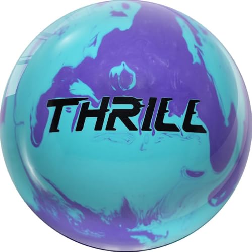 Motiv Professionally Drilled Max Thrill Hybrid Bowling Ball - Sky Blue Solid/Purple Pearl 15lbs (This Item Includes a Free Bowlerstore Rubber Shammy)