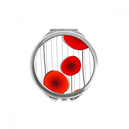Miroir de maquillage format portable avec motif peinture fleurs rouge élégant