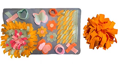 AZ Micro Mini Pigs Activity Rooting Snuffle Mat and Snuffle Rattle Treat Ball Combo Pack (Orange Snuffle Ball)