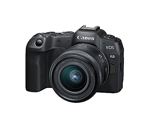 Image of Canon EOS R8 Content Creator Kit, Full-Frame Hybrid Mirrorless Camera with Tripod & Stereo Microphone, 24.2 Megapixel CMOS Image Sensor, 4K Video, RF Mount, Vlogging Camera, Black