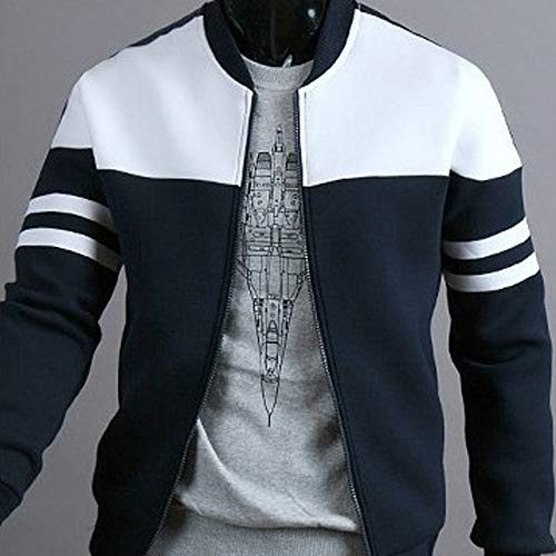 Mens Outdoor Bomber Jackets Fashion Color Block Coat Plus Size Full Zip Long Sleeve Workout Jacket with Pockets4