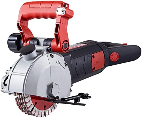 VEVOR Wall Chaser, 4800W Slotting Machine with Laser Guide 6500rpm, Max Groove Depth and Width 1.6" x 1.65", Concrete Grooving Cutting Machine with 8 x 5" Saw Blades and Dust Control Accessories