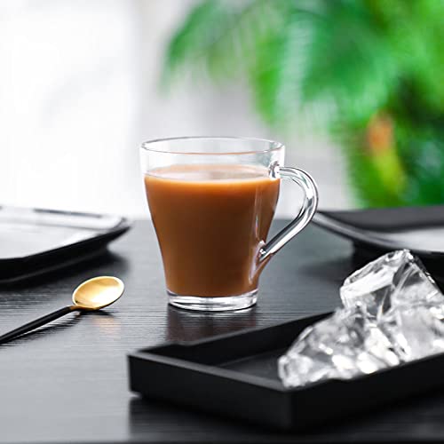Image of MULTI ZONE 300 ML Crystal Clear Toughened Glass Tea Cup with Convenient Solid Handle Cups, Espresso Mug Set for Tea, Coffee, Hot /Cold Drinks (MZ-05)