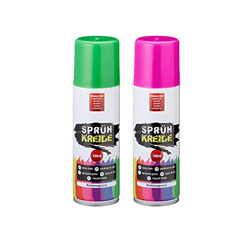 Cepewa Kreidespray Sprühkreide Markierungsspray 6 Farben wasserlöslich (1 x 24er Set Spraykreide)