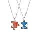 2 Stück/Los Puzzle Bester Freund Für Immer Stimmung Ändernde Halskette Anhänger Herz Halskette Emaille Puzzle BFF Halskette Schmuck
