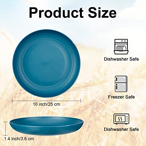 Eccliy 24 Pack 10 Inch Reusable Dinner Plates Wheat Straw Plates Unbreakable Camping Plates Microwave Safe Dishwasher Safe Bpa Free Plates Dinner Plates Kids Toddler Adults (Multi Color) #TOP1