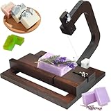 Cortador de jabón de madera de roble hecho a mano con escala de tamaño, cortador profesional de un solo alambre para jabón, queso, mantequilla y fabricación de velas