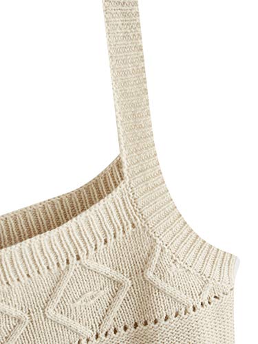 SweatyRocks Women's Sleeveless Solid Knit Straps Crop Tank Tops3