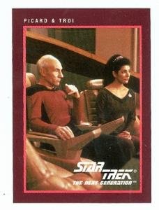 Star Trek The Next Generation card #274 Patrick Stewart Captain Picard and Marina Sirtis Deanna Troi