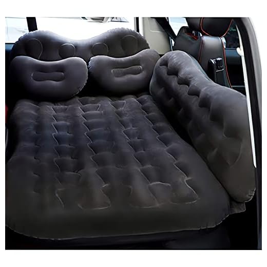 CALOER Thick Inflatable Car Air Mattress with Pocket,Headboard,Pillows and Air Pump (Portable)-Camping Inflation Bed Travel Air Bed Car Back Seat-Blow Up Air Mattress - Car Bed fits Car, SUV, Truck