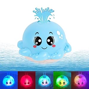 AOLIGE Octopus Pool Water Toys Light Up Baby Bath Toys for Kids Sprinkler Bathtub Toy for Toddlers