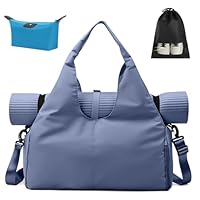 Aucuu Sporttasche, Reisetasche mit Schuhfach & Nassfach, Groß Gym Tasche für Damen und Herren, wasserdichte Trainingstasche Yogatasche für Yoga-Zubehör & Yogamatten Fitnesstasche (Blau)