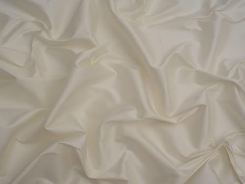Minerva Core Range Ivory Faux Silk Effect Taffeta Fabric for Dressmaking - 140cm Wide - per metre