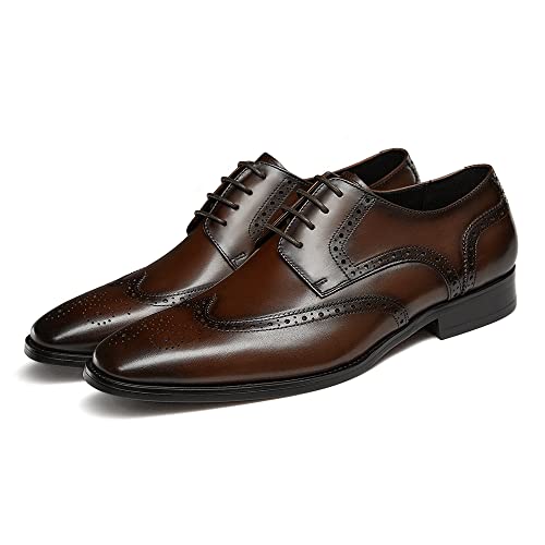 Image of GIFENNSE Men's Oxford Shoes | Mens Dress Shoes | Mens Formal Shoes | Lace Up Dress Shoes