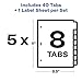 Avery 8 Tab Dividers for 3 Ring Binder, Easy Print & Apply Clear Label Strip, Index Maker Customizable White Tabs, 5 Sets (11437)