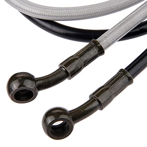 Mtsooning Motorcycle Brake Hose, 90Cm Universal Hydraulic Clutch Oil Pipe, Motocross Braided Replacement For Pit Dirt Atv Sport Bikes Silver #TOP3