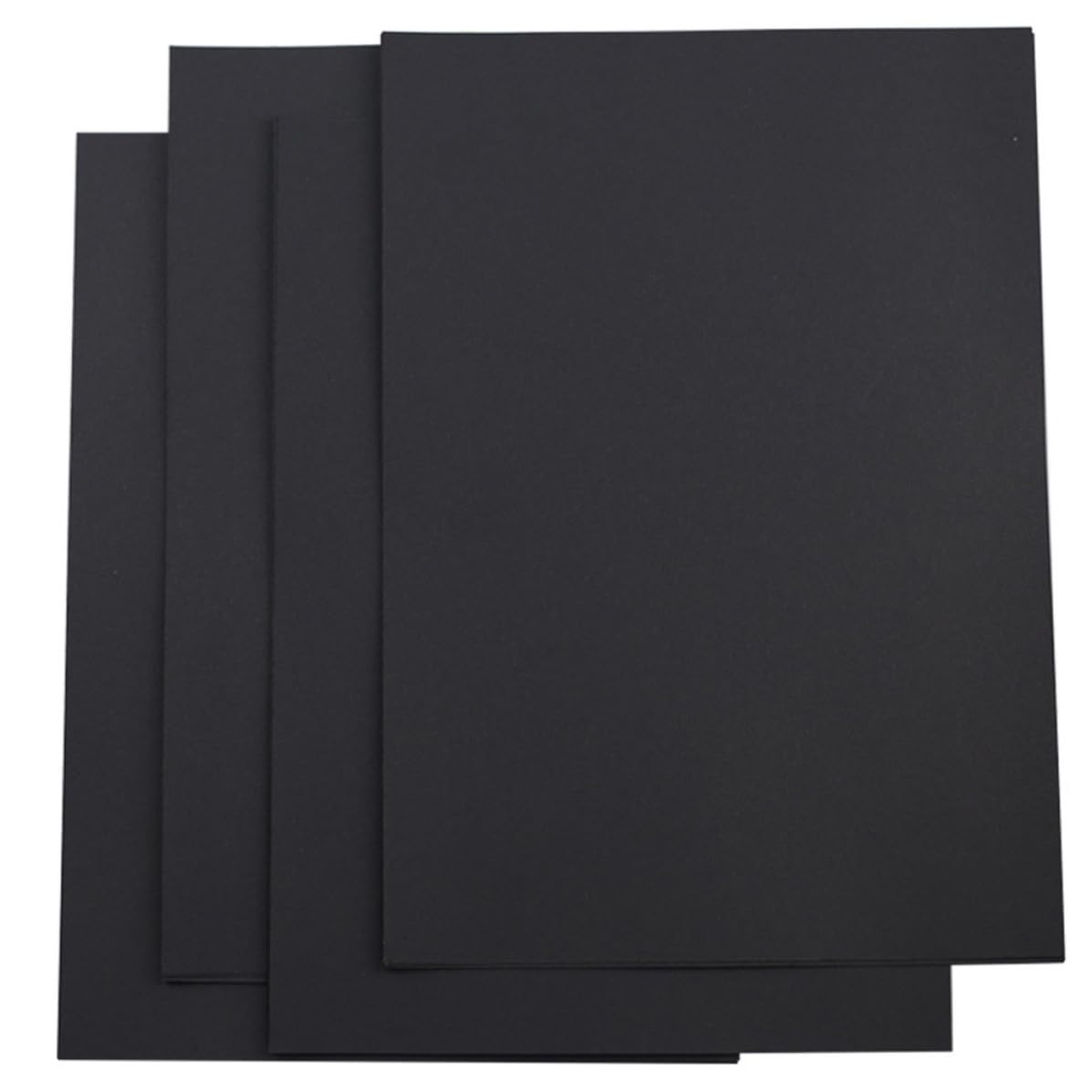 CORHAD 100 Stück A4 Schwarzes Kraftpapier 200gsm mit Glatter Oberfläche und Leicht zu Schneiden für Selbstgemacht Scrapbook und Weihnachtskarten
