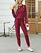 Irevial Damen Tracksuit Langarm Rundhalsausschnitt Zweiteiler Trainingsanzug Set Jogginganzug Einfarbig Sportanzug Hausanzug 2 Teilig Freizeitanzug Sportswear Sweatshirt & Jogginghose Rot M
