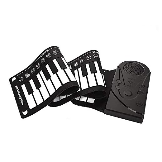 Roll Up teclado de piano, teclado 49 teclas de piano electrónica flexible for la Educación con altavoz, regalo del juguete portátil for cumpleaños / Partes de vacaciones, Acción de Gracias, Navidad, A