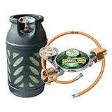 BlueCraft Premium Composite 10 kg Eigentums Propangasflasche leer inkl. 50mbar Druckminderer mit Manometer und Gasschlauch 150 cm