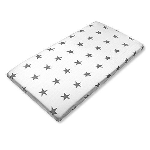 Brooklyn Bamboo | Extremely Soft, Organic Bamboo, Portable Fitted Crib Sheet | Hypoallergenic & Breathable | Perfect for Boys & Girls | Unisex Design | Star Pattern