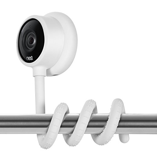 Preisvergleich Produktbild Vielseitige biegsame Halterung für Nest Indoor, flexible schwanenhalsähnliche Halterung für Nest Indoor - Befestigen Sie Ihre Nest Indoor wo auch immer Sie mögen ohne Werkzeuge oder Wandschäden (weiß)