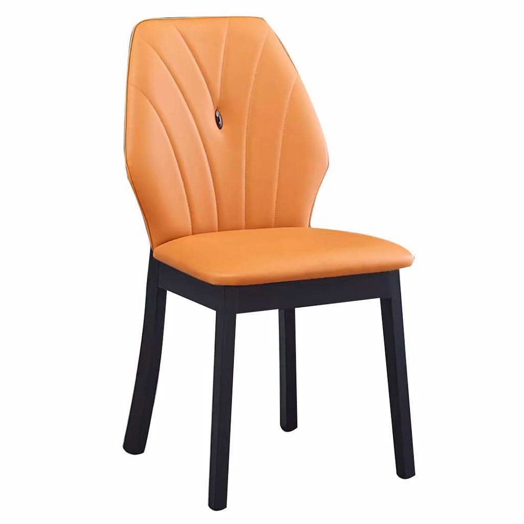 Chaise de salle à manger en cuir artificiel avec pieds en bois pour cuisine