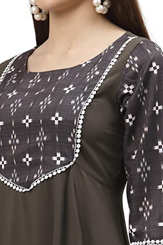 Image of Women's Crepe Regular Kurta (ALC9151 Grey XS)