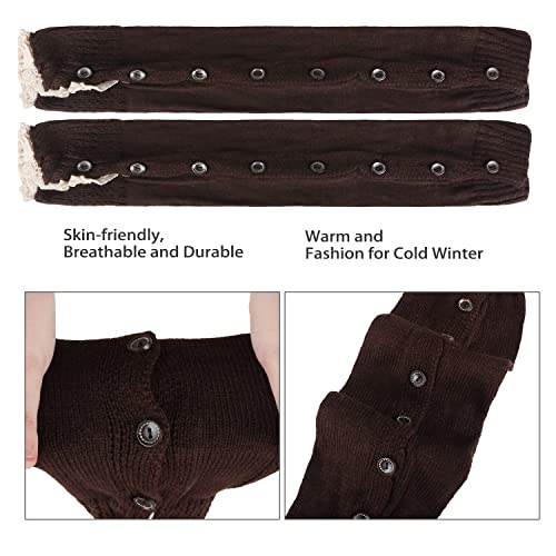 Benefeet Sox Womens Leg Warmers 80s Crochet Cable Knit Thigh High Boot Socks Long Over Knee High Footless Socks Leg Warmer3