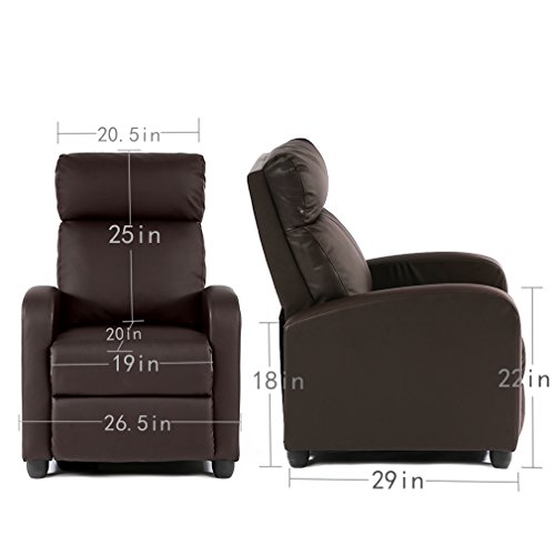 Fdw Recliner Chair Reclining Sofa Leather Chair Home Theater Seating Lounge With Padded Seat Backrest #TOP6