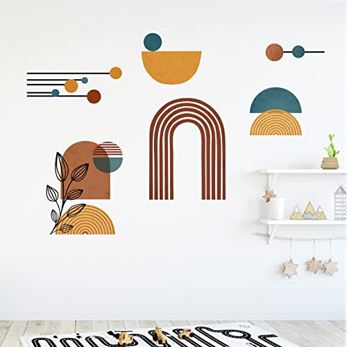 Mfault Boho Geometric Arch Abstract Aesthetic Wall Decals Stickers, Minimalist Bohemian Plants Living Room Decorations Bedroom Art, Modern Home Kitchen Decor #TOP5