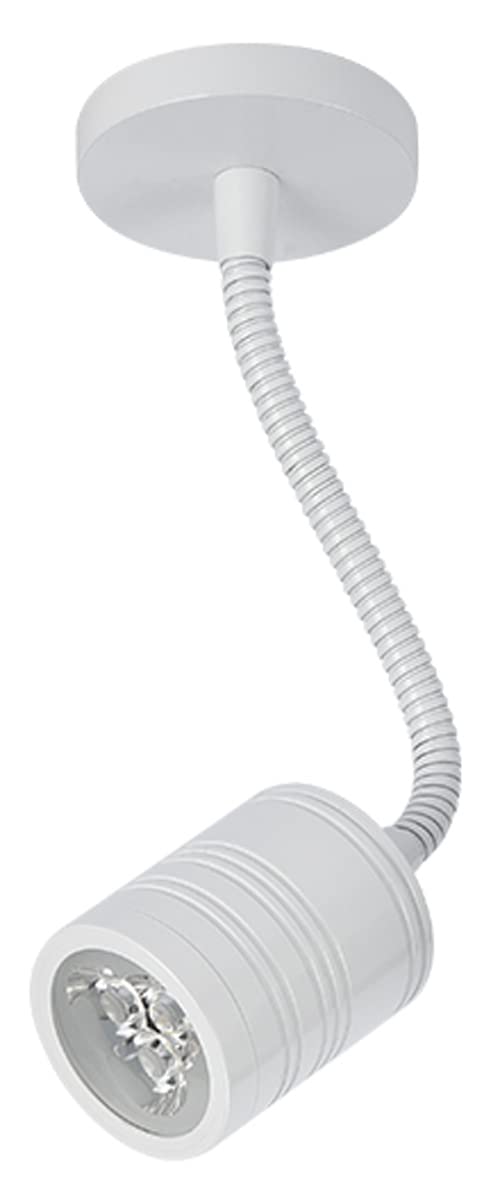 LUMINTURS 3W LED Wall Sconce Ceiling Spot Lamp Bulb Picture Light Fixture Gooseneck Flexible Pipe White Shell