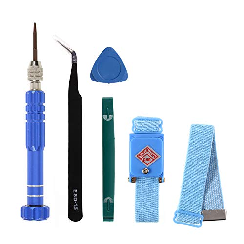 Heat Insulation Silicone Repair Mat with Screwdriver Repair Tool Set and anti-static wrist strap, Tweezer & Scraper for Soldering Iron, Phone and Computer Repair Size:17.7 x 11.8 Inches