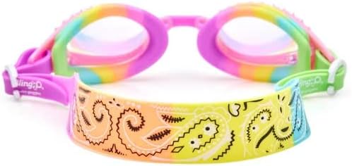 Bling2O Kids Swimming Goggles 100% Silicone Anti Fog UV Protection +6Yrs - Bubble Bath Pink Bandana