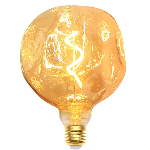 DUTSUGUAR Bombilla Edison E27, Luz Bombillas Vintage E27 Regulable 3W Bombilla LED Blanco Cálido, Ideal Para La Nostalgia De La Decoración Retro Y La Iluminación Retro,ámbar- 1 Pieza-125mm ﻿
