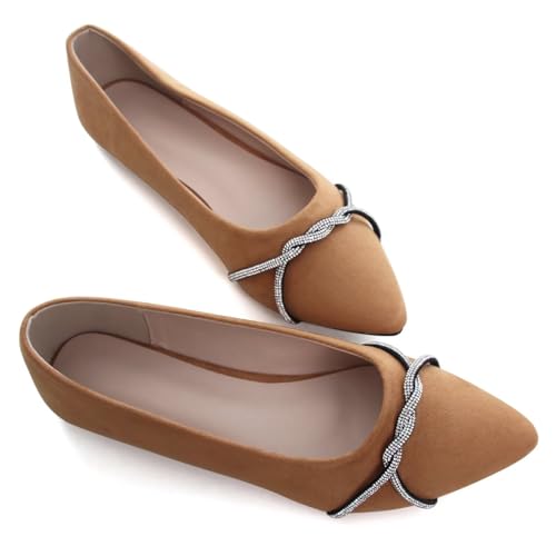 Image of Stunner Womens Flats Fashion Pointed Toe Bowknot Ballet Flats Cute Slip On Dress Flats Comfortable Party Wedding Flats2