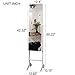Jewelry Cabinet Box Armiore Free Standing Full Mirror Fashion Simple Jewelry Storage Cabinet With Led Light for Earring, Bracelet, Necklace, Living Room or Bedroom (White) (White)