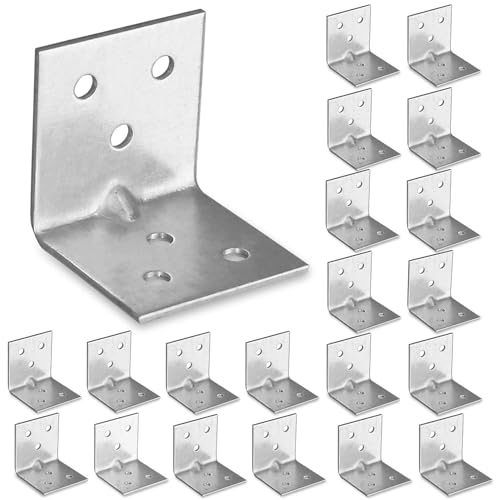 OMIDEAS 20 x Equerre d'assemblage (30 x 30 x 30 x 1.5) Equerre de Fixation Angle Droit Support en forme de L, Équerre Angle 90 Degrés en Acier, Équerre de...